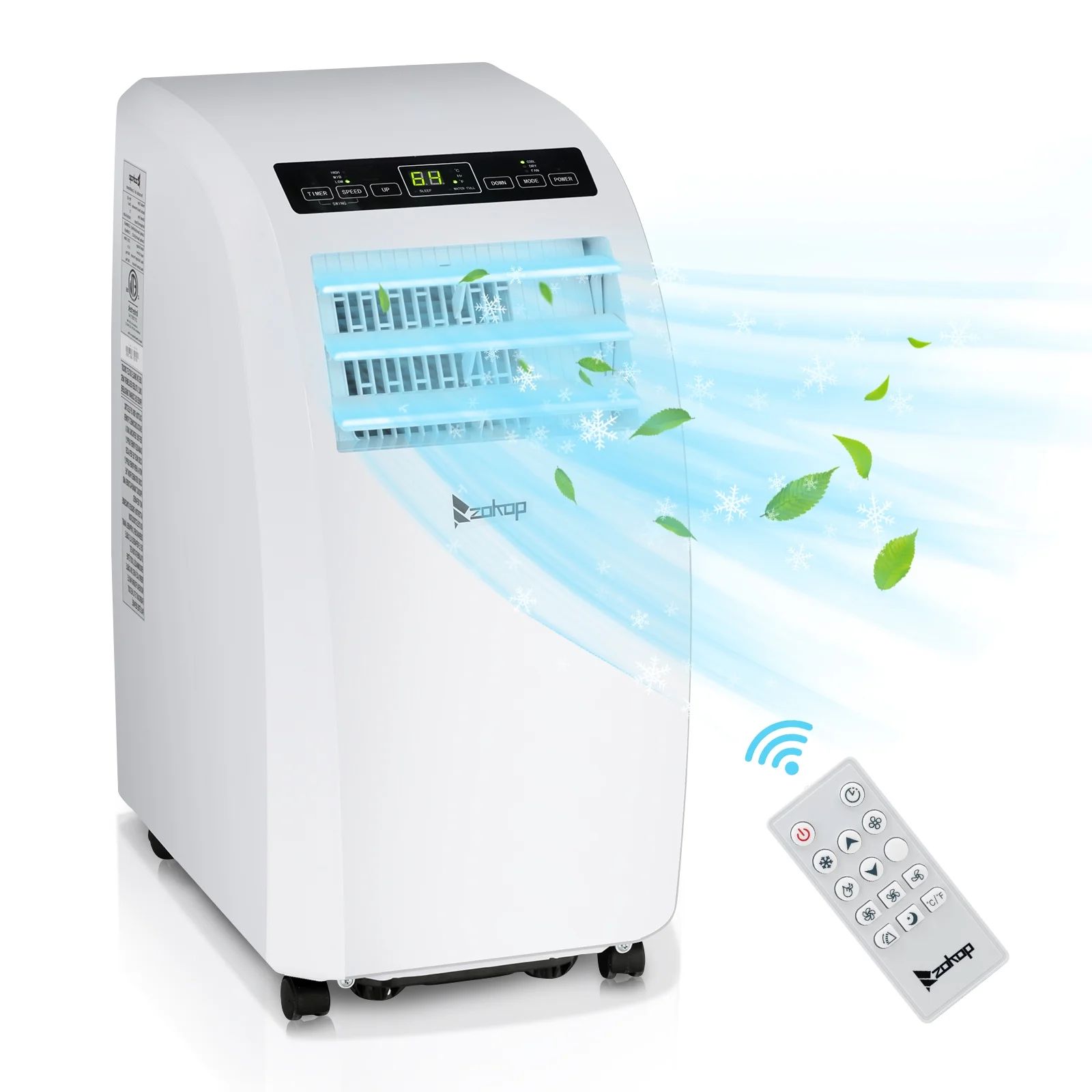 Ubesgoo Smart WiFi Enabled 7760BTU (12000 BTU ASHRAE) Portable Air Conditioner ABS Side Outlet Portable Refrigeration Dehumidification, Fans White