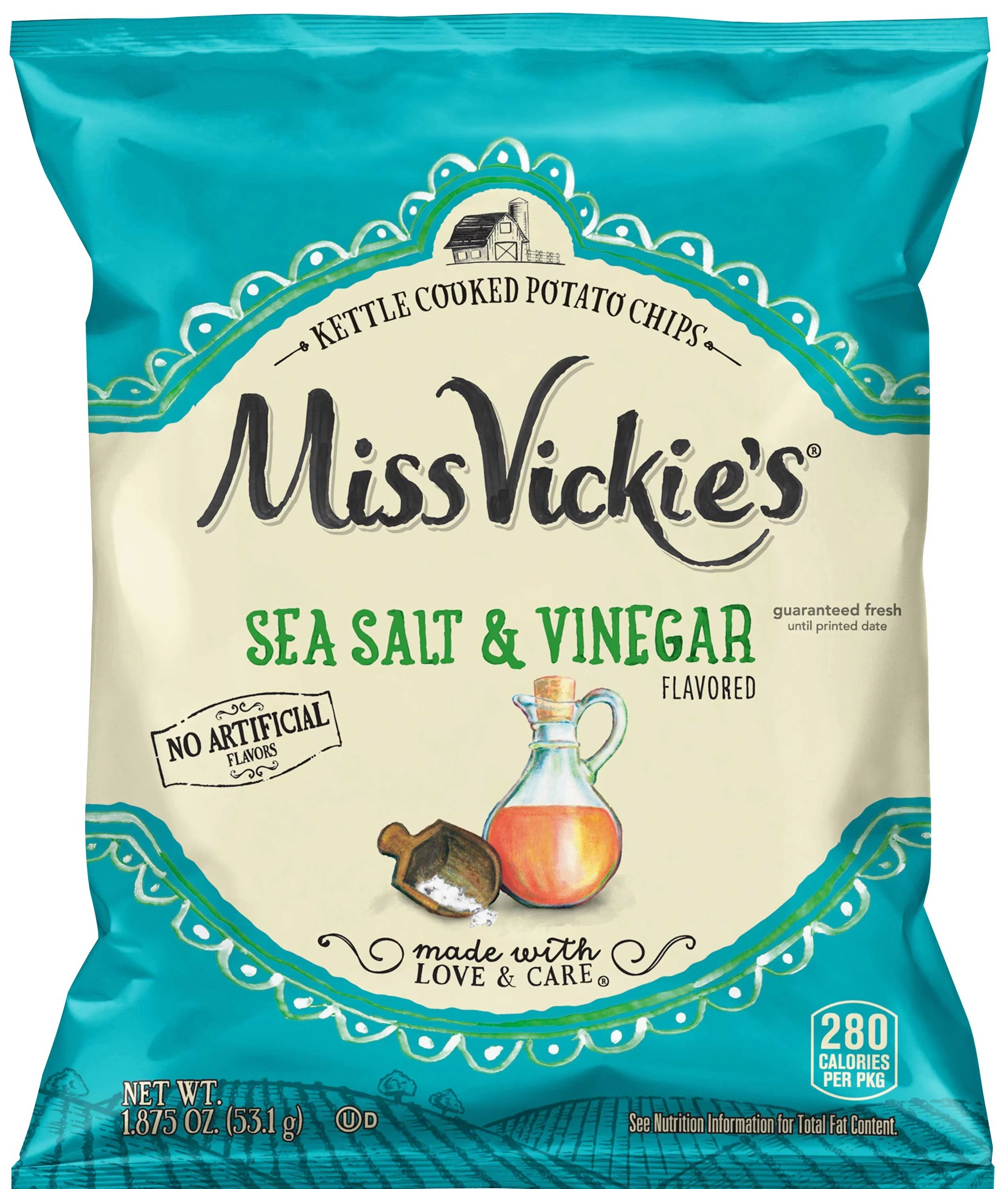 (Price/Case)Miss Vickie's 00028400363327 Miss Vickie's Sea Salt & Vinegar Kettle Cooked Potato Chips 1.875oz 24Ct Xvl Peg
