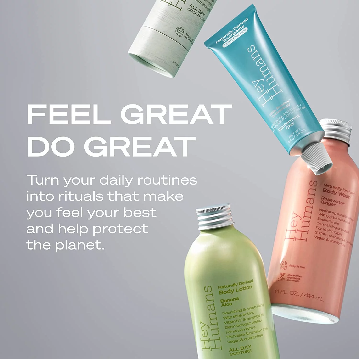 Hey Humans - Body Wash Coconut Mint - 14 fl oz (Pack of 3)