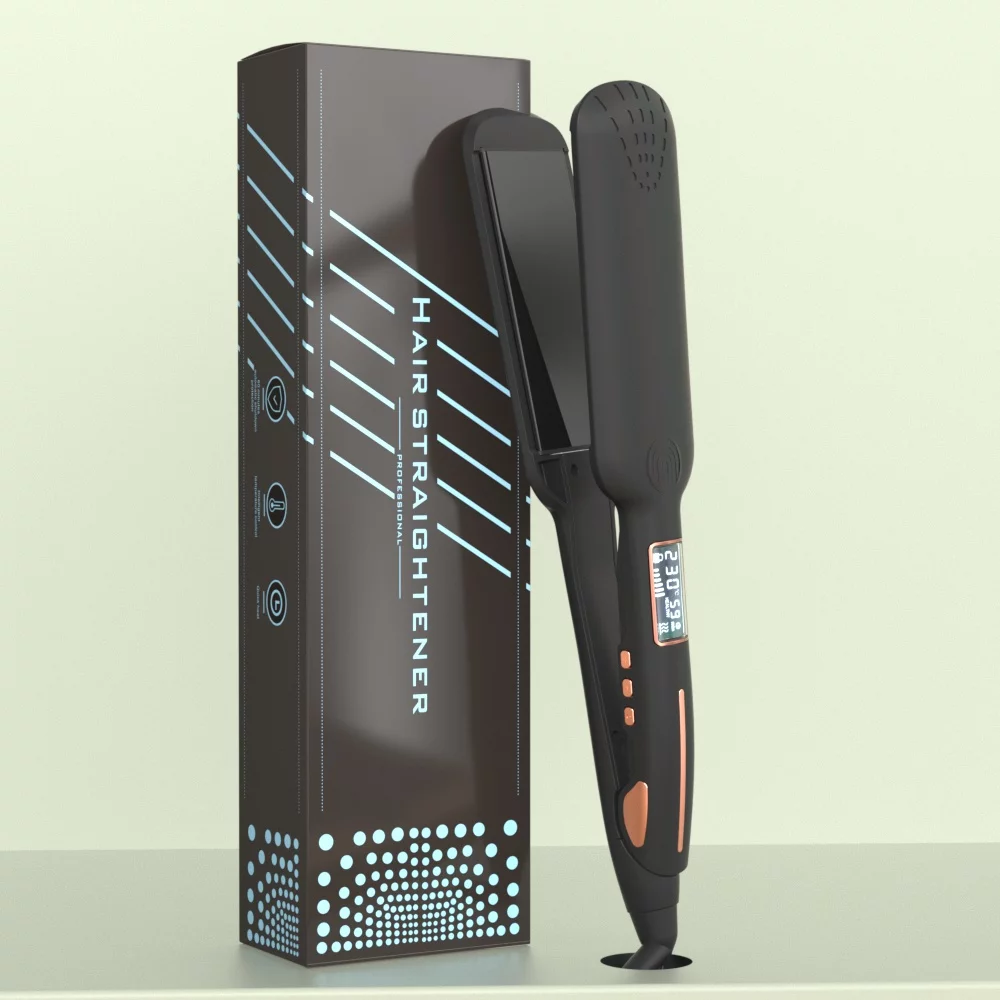 HsdsBebe 1.9 inch Wide Plate Flat Iron Hair Straightener Styling with Digital Temp Control,Fast Heating