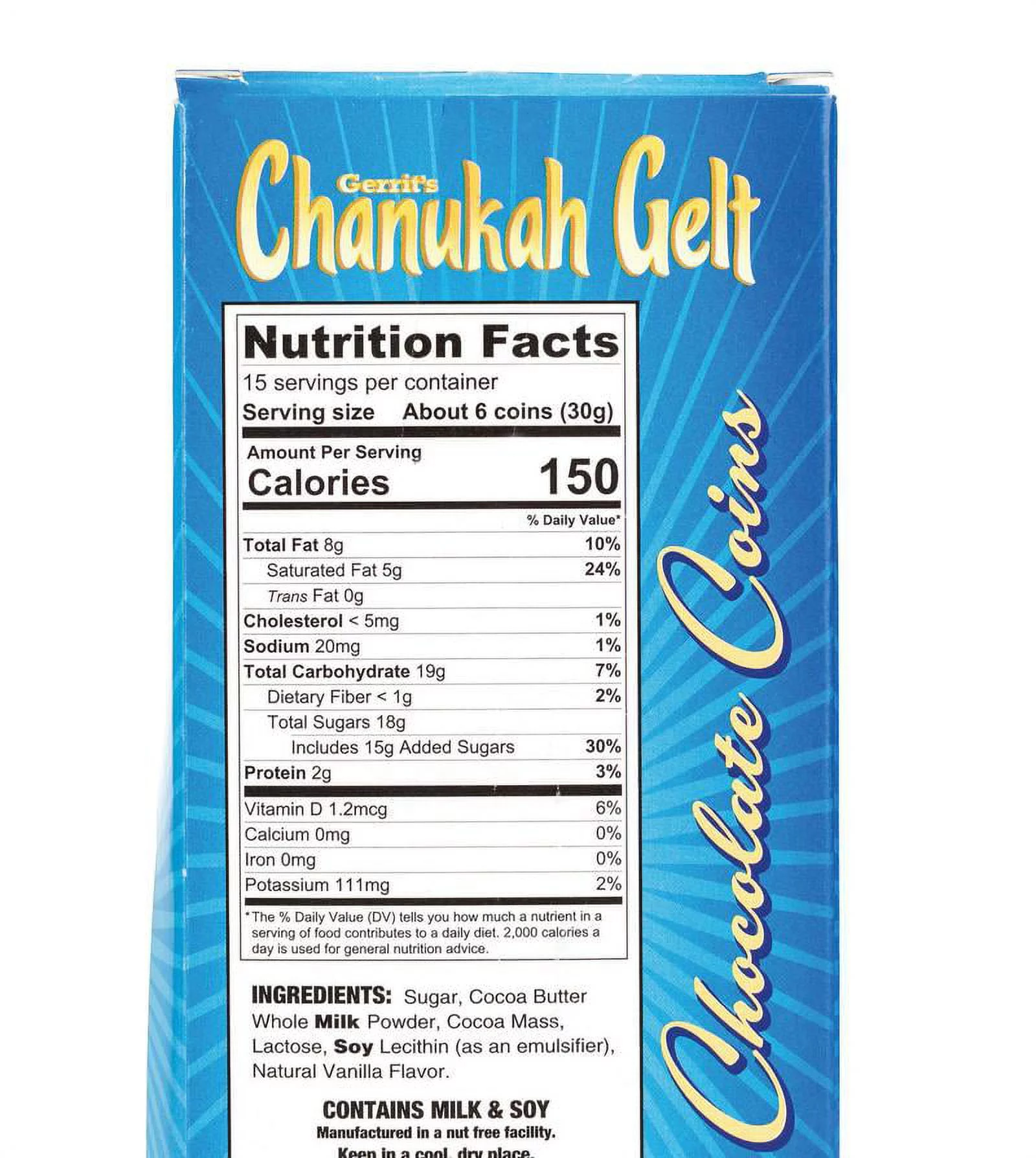 Chanukah Gelt Tower Box - 1 lb