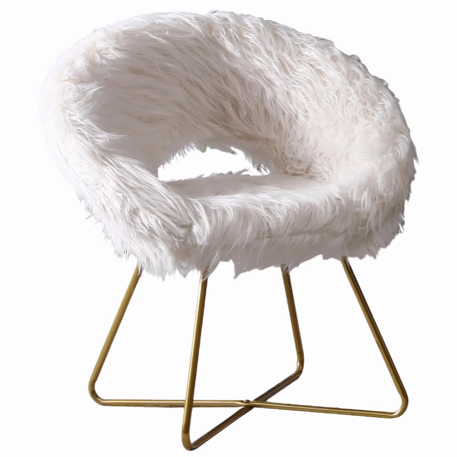 Roundhill Furniture Slatina Bucket Chair, Off-White