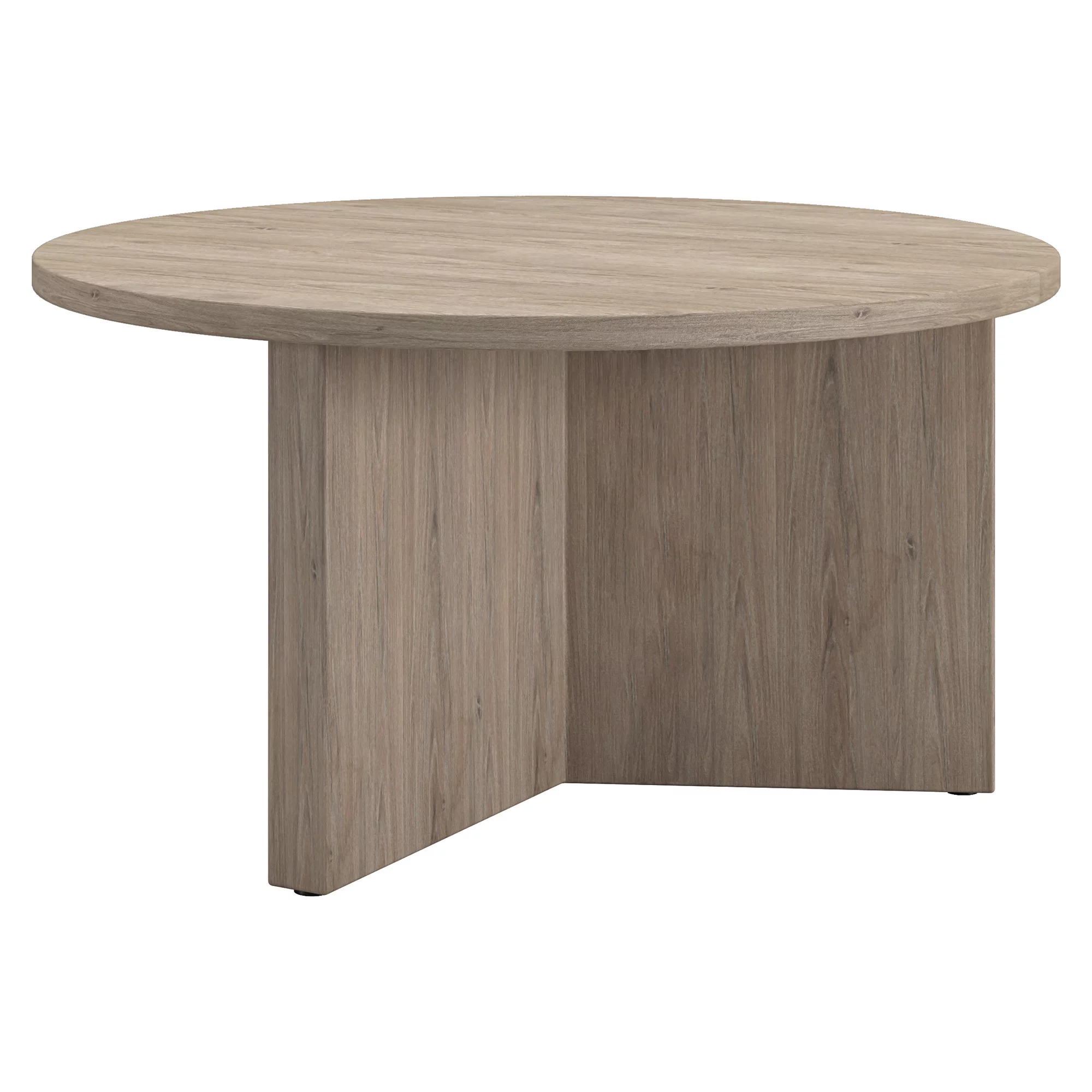 HomeRoots  32 in. Grey Grain Round Coffee Table