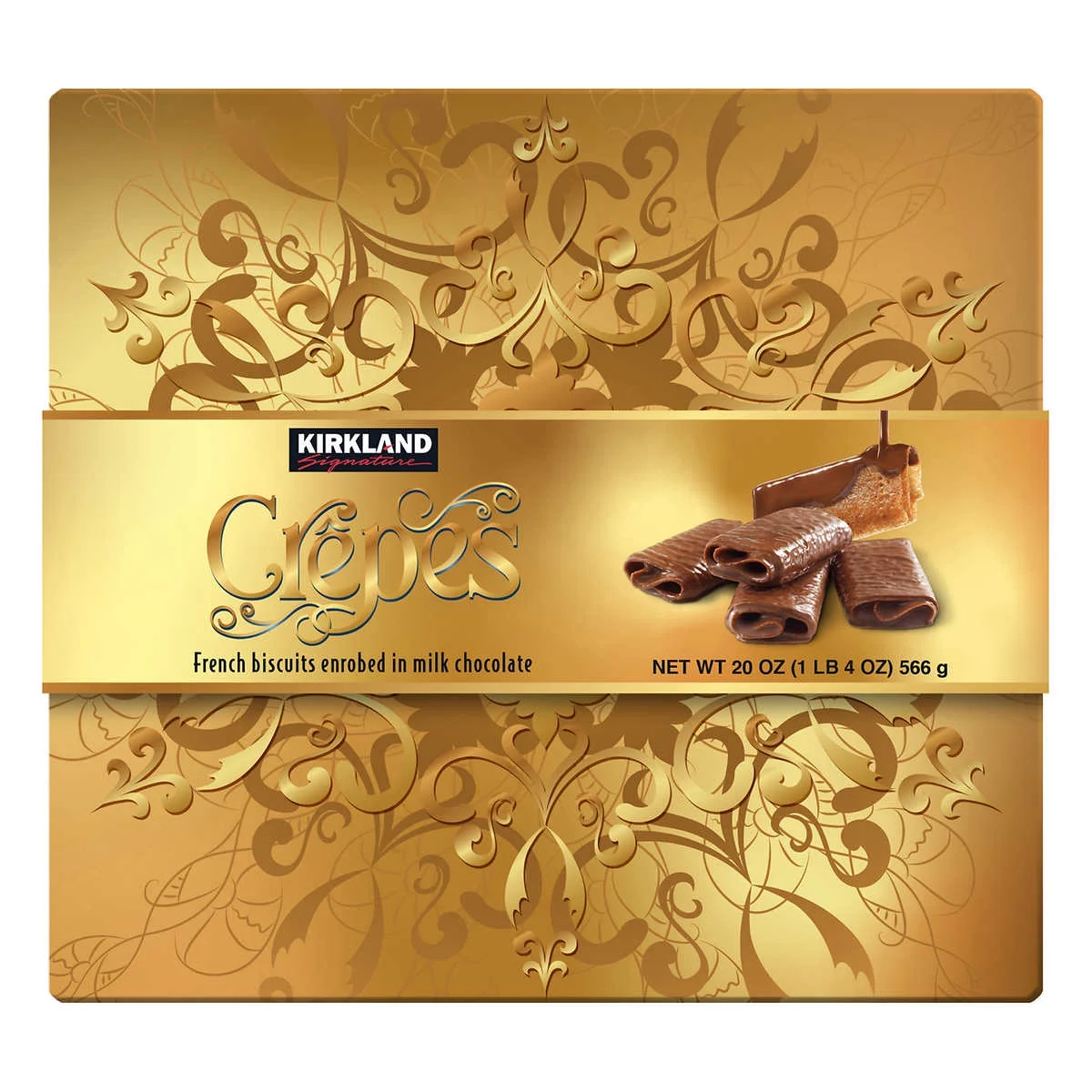 Kirkland Signature Crepes French Biscuits in Milk Chocolate (Glod Box) 20 oz
