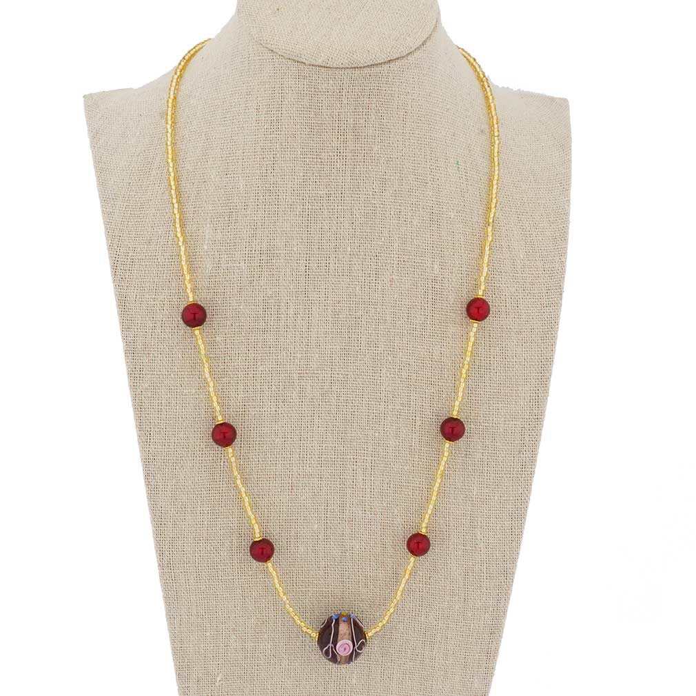GlassOfVenice Murano Glass Rialto Necklace - Ruby Red