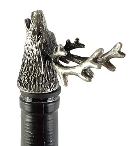 Happy Hour Majestic Stag Head Wine Pourer - Stopper, Aerator, and Perfect Pourer