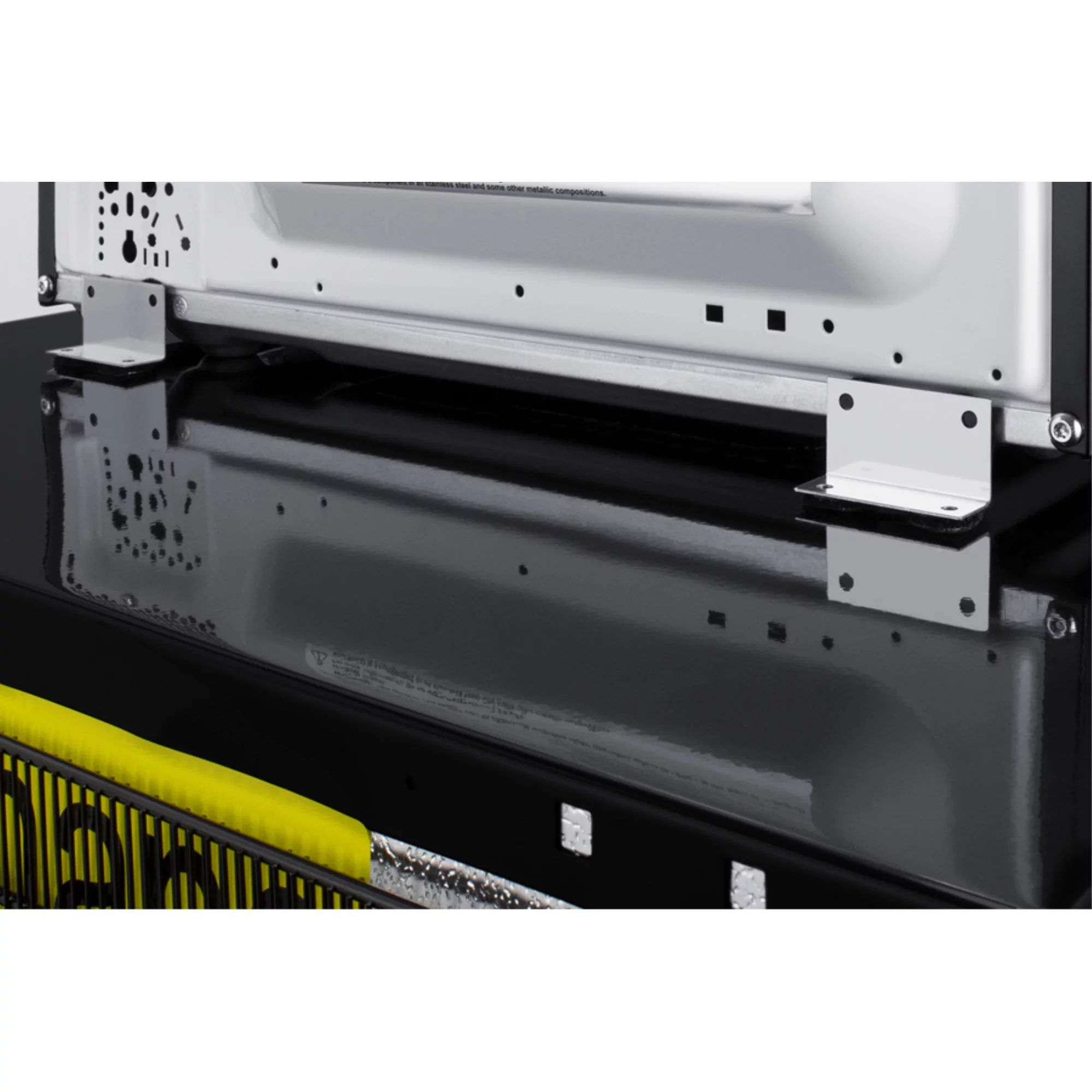 Brackets to secure microwave on top of refrigerator