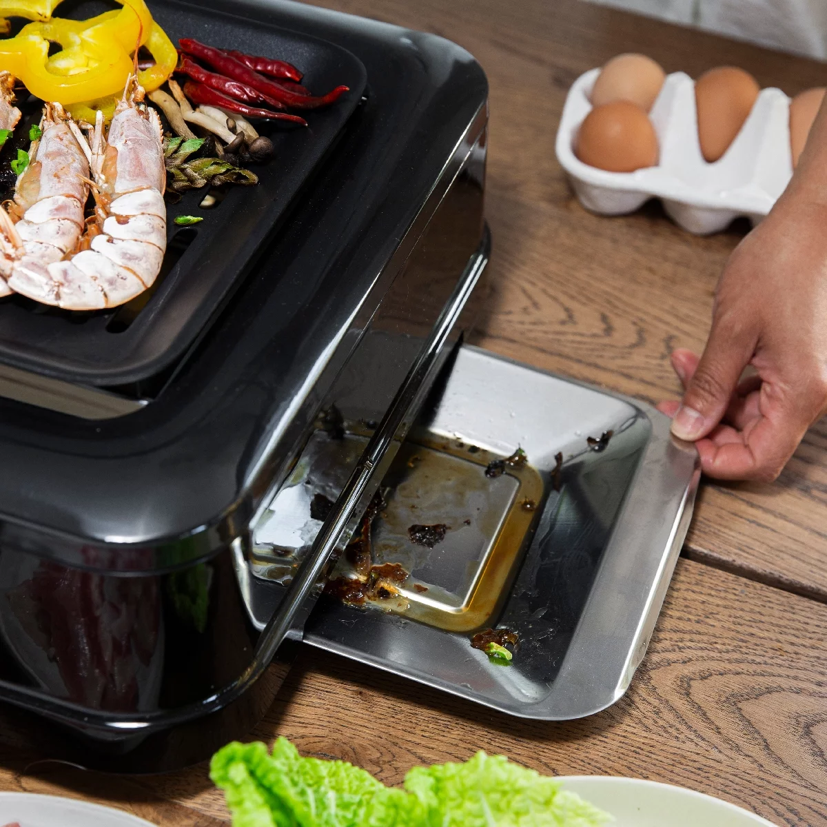 Barton Electric ‎Alloy Steel BBQ Grill with Non-Stick Coating Temperature Control Drip Tray Black