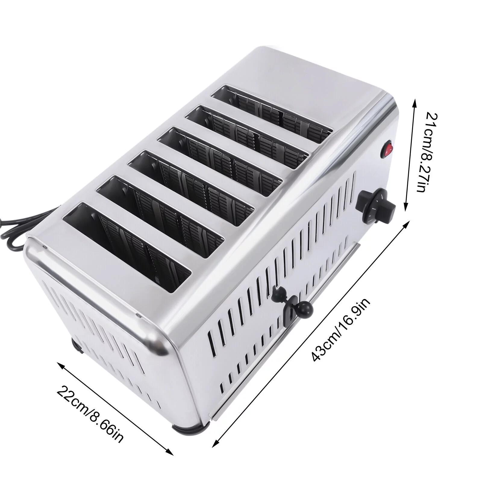 MIDUO 6 Slices Timing Electric Toaster Pop-Up Stainless Steel Toaster Bread Machine