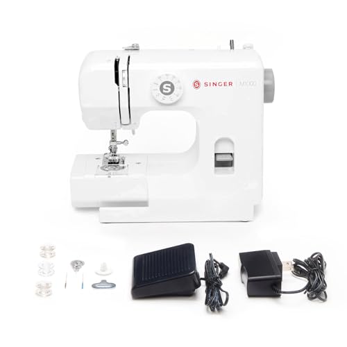 SINGER M1000 Mending Machine | Compact, Lightweight & Portable With 32 Stitch Applications & LED Light | Great for Light to Medium Weight Fabrics & Repairs - Black