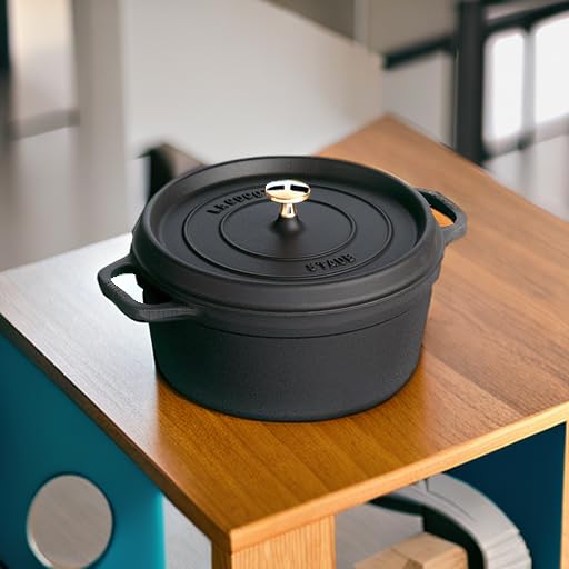 Staub 5.5 Quart Round Cocotte, Basil