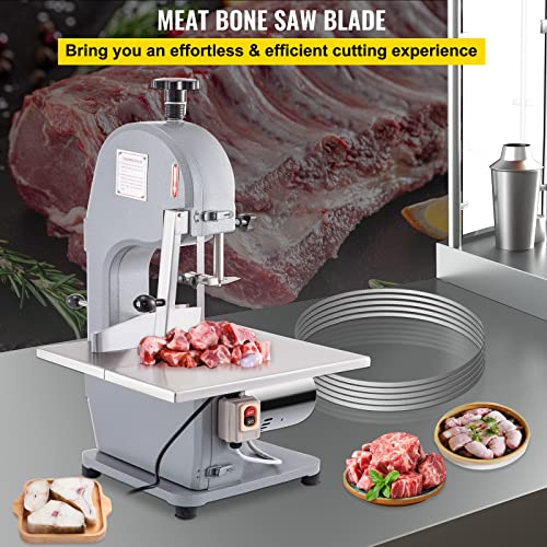 VEVOR Commercial Electric Meat Bandsaw, 1800W Stainless Steel Countertop Bone Sawing Machine, Workbeach 15