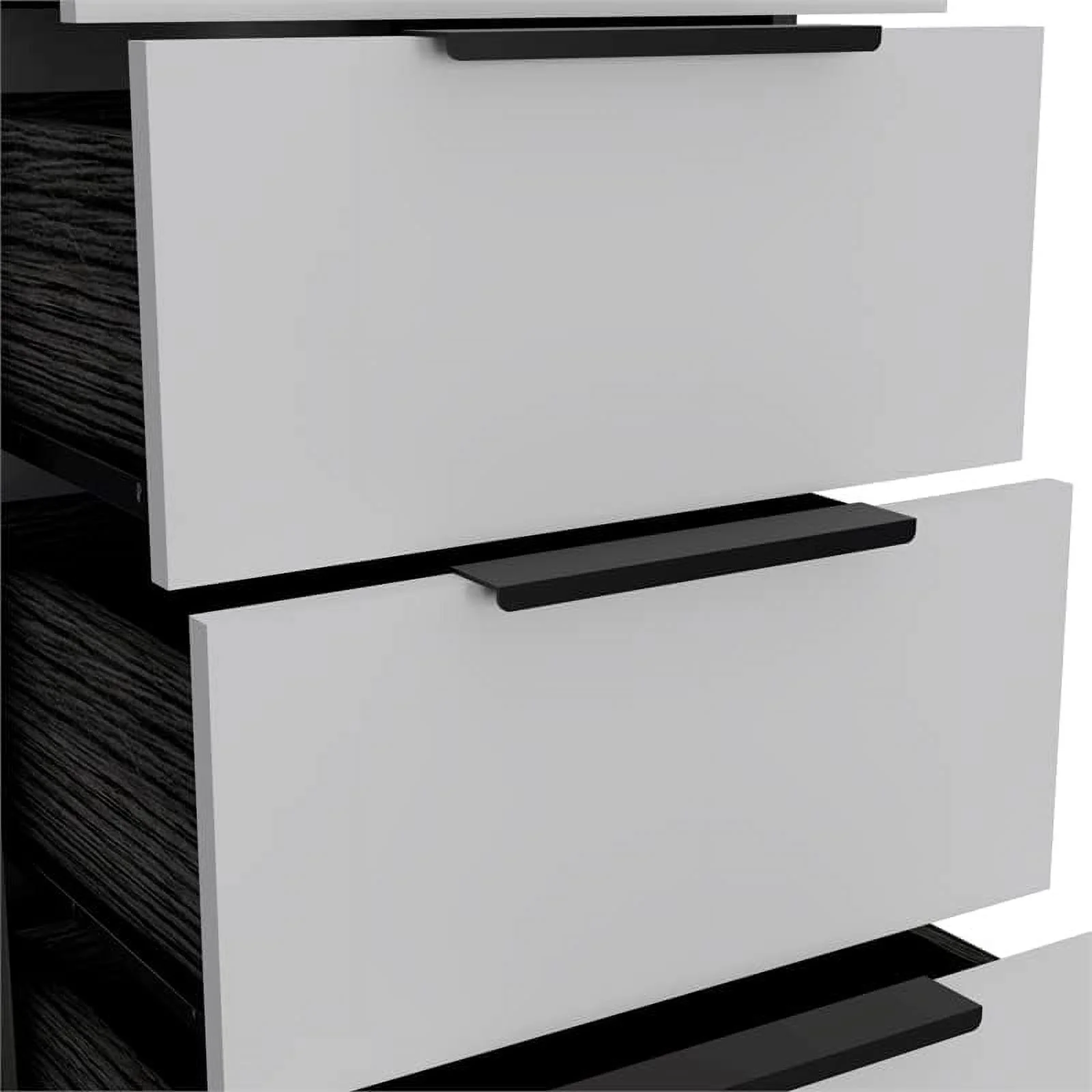 Modern 5-Drawer Engineered Wood Dresser In Smoky Oak/White