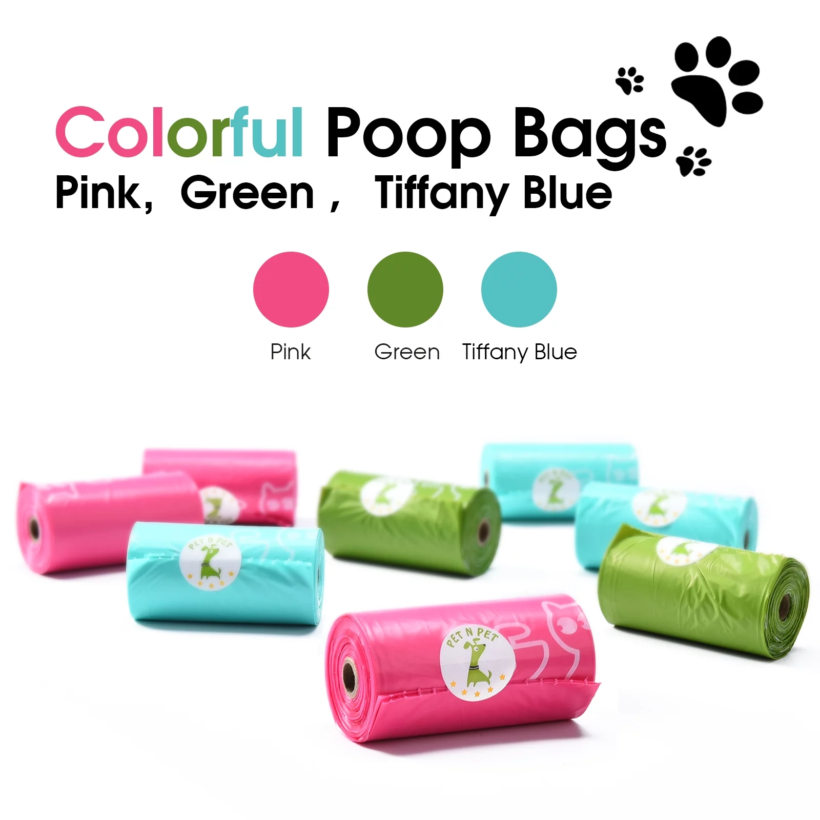 PET N PET Lavender Scented Poop Bags 720 Counts Rainbow Muliti Color Dog Poop Bags Refill Rolls USDA Certified 38% Biobased Poop Bags Dog Waste Bags
