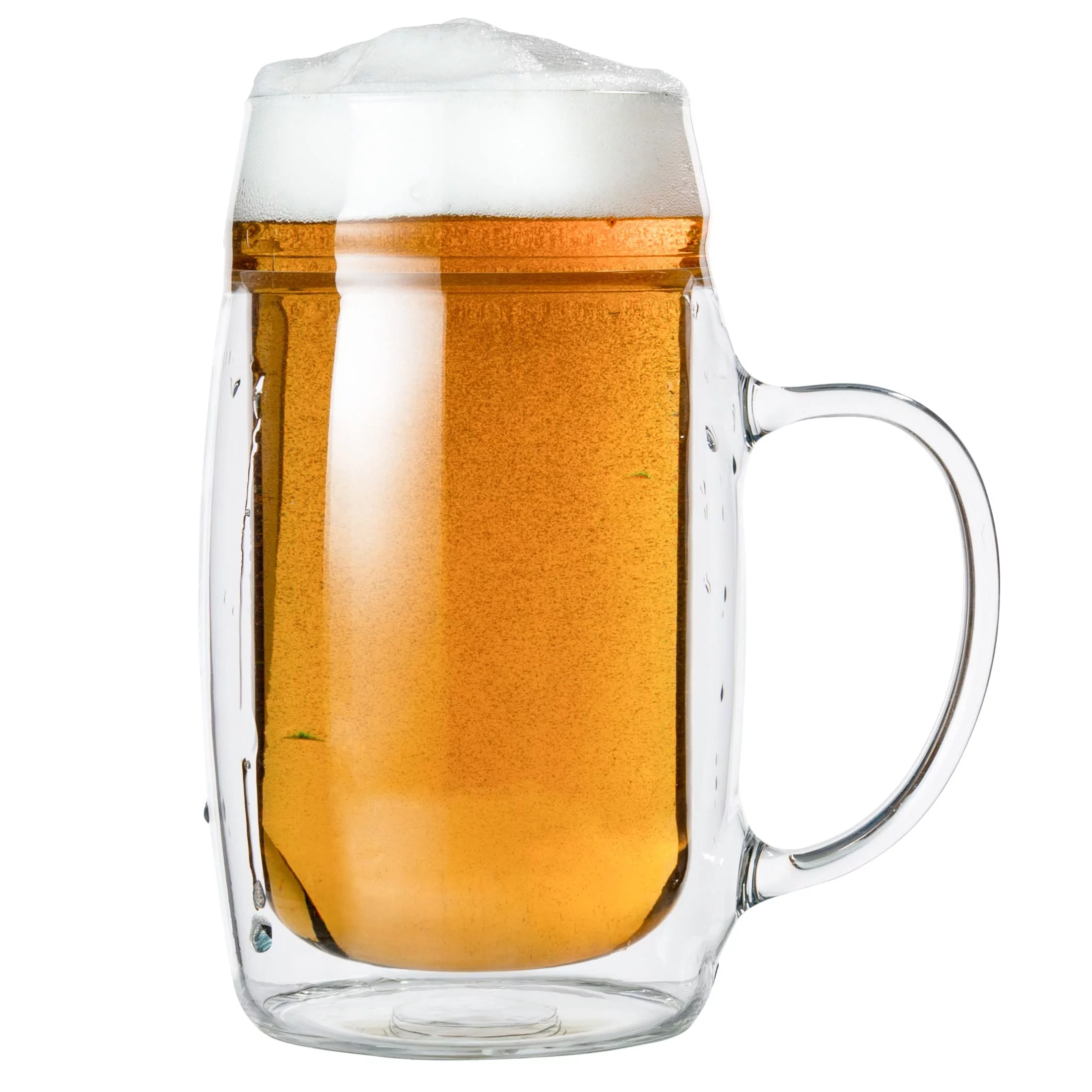 SIMAX Beer Mugs For Men: 17 oz Double Walled Glass Beer Mug - Freezable Beer Glasses - Pint Beer Mugs & Steins - Beer Mugs with Handles - Insulated Beer Glasses for Men - Beer Mugs for Freezer (6)