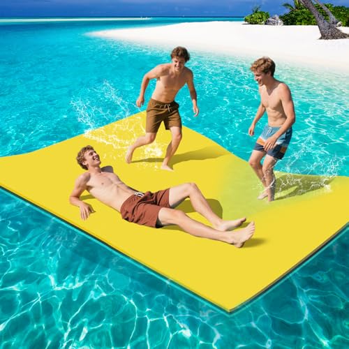 Lily Pad Floating Mat, 7/8/10/12/18x6FT, 6/9x3FT Floating Water Mat for The Lake and Boating,3 Layers Tear-Resistant XPE Foam Portable Lily Pad Float for Adults and Kids