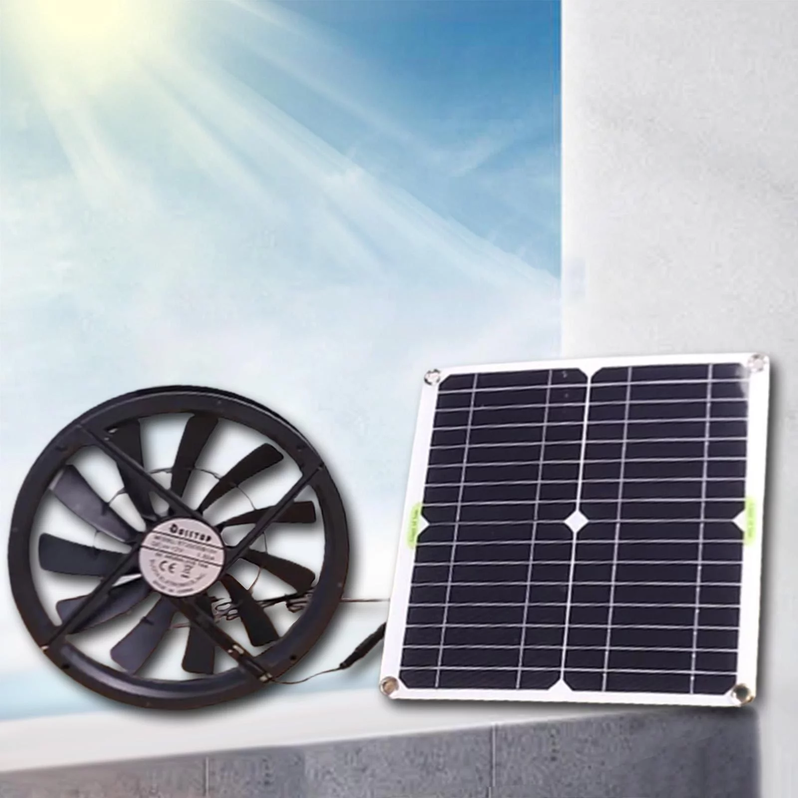 100W Solar Exhaust fan Extractor Ventilator Solar Panel Power Fan