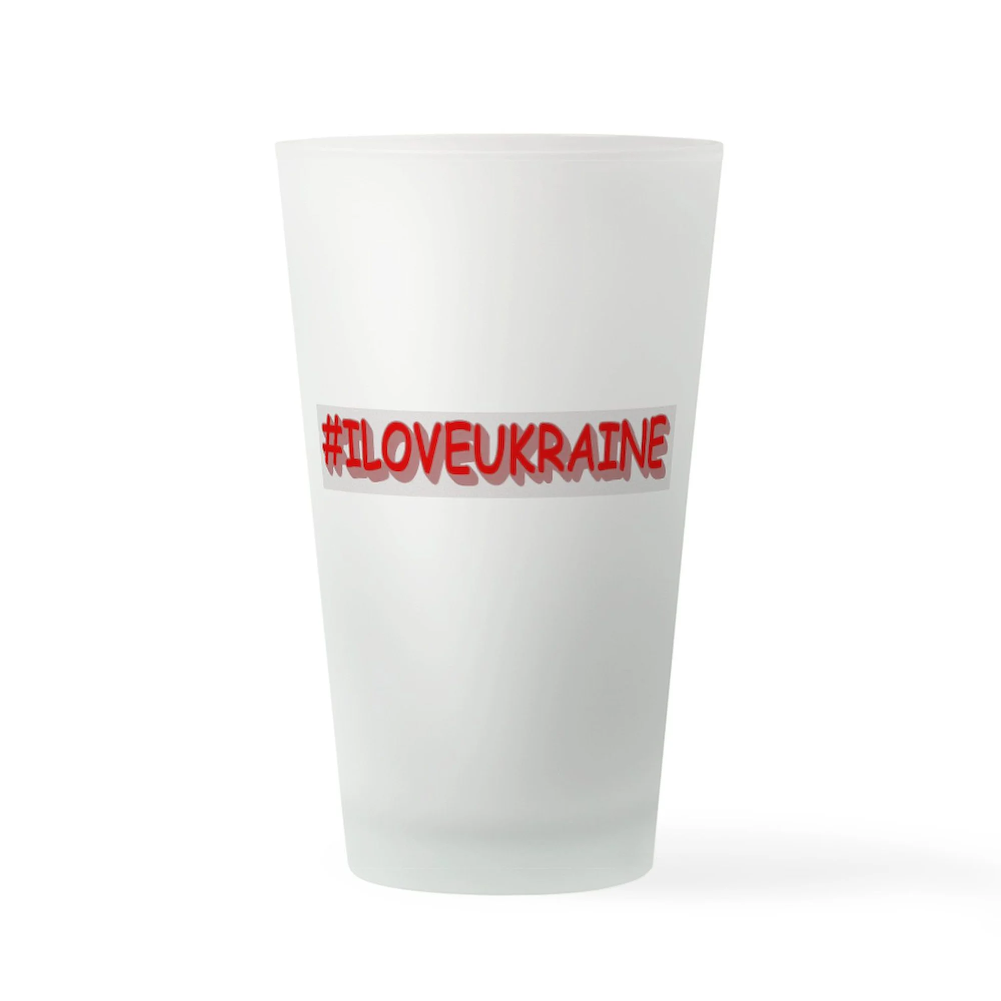CafePress - #I LOVE UKRAINE Design. Buy Now - Pint Glass, Drinking Glass, 16 oz. CafePress