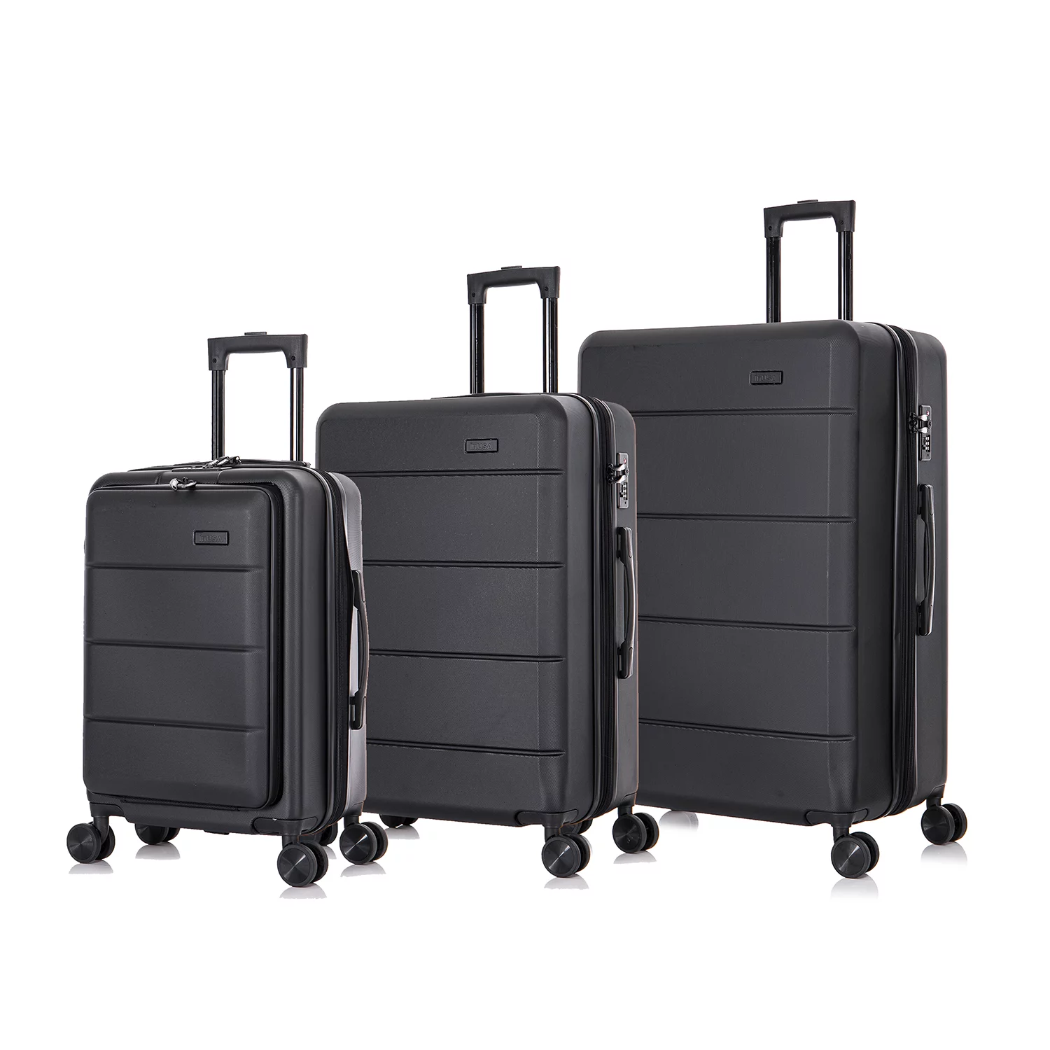 InUSA Elysian 3-Piece Hardside Luggage Sets with Spinner Wheels, Handle, Trolley, (20