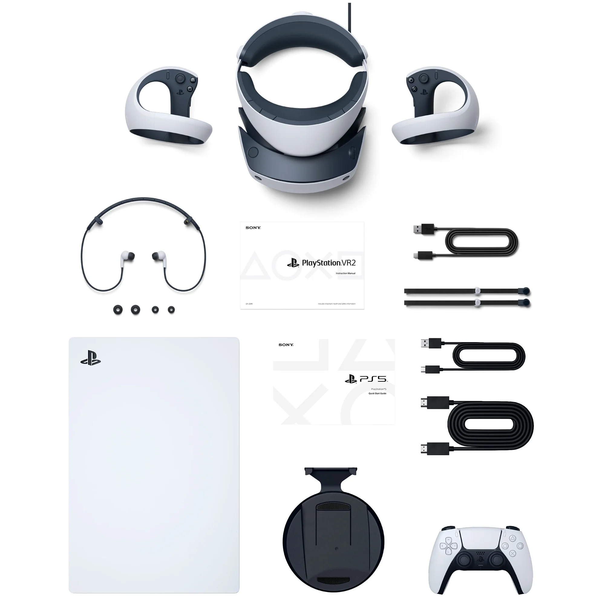 PlayStation 5 & PSVR2 Deluxe Combo, VR2 Headset, Sense Controllers, PS5 Disc Console, DualSense, 4K HDR Advanced Graphical Rendering, Eye Tracking, Adjustable Lens, with Mytrix HDMI2.1- PS5 VR2 Bundle