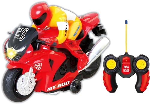 PowerTRC Unleash The Ultimate Racing Thrill | 360 Degree Rotate Spinning RC Race Motorcycle | Remote Control Race Biker with Dazzling Light and Sound Effect for Kids (Yellow)