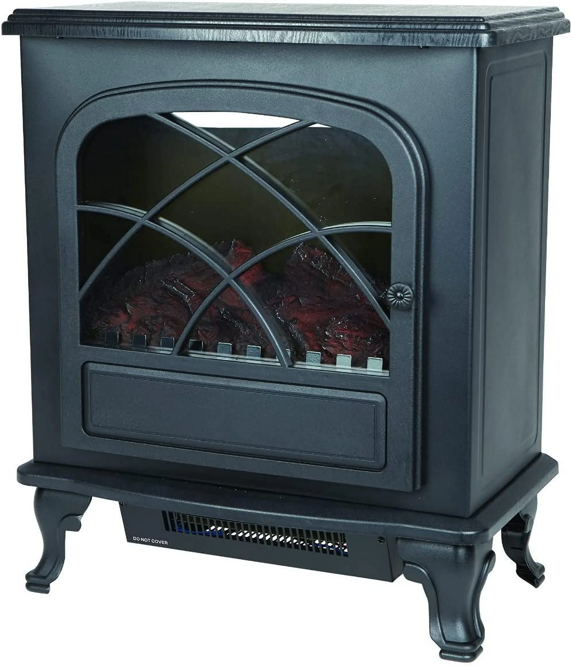 Infrared Electric Fireplace Stove Heater with Remote - L21.26 x W11.15 x H26.77 hes, Black