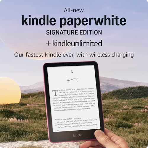 All-new Amazon Kindle Paperwhite Signature Edition (32 GB) – Our fastest Kindle with auto-adjusting front light, wireless charging, and weeks of battery life – Metallic Jade