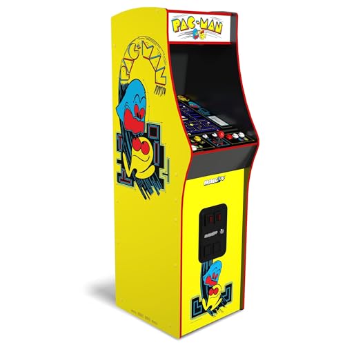 Arcade1Up PAC-MAN Deluxe Arcade Machine, built for your home, with 5-foot-tall full-size stand-up cabinet, 14 classic games, and 17-inch screen
