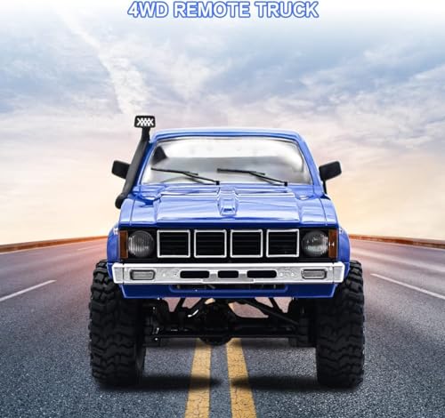 Mostop RC Crawler Truck, C24 Pickup Truck with LED Light, 4x4 Off-Road RC Rock Crawler,2.4Ghz Remote Control Car All Terrain Truck Crawler,Throttle & Steering Control,2 Batteries, Ideal Gift