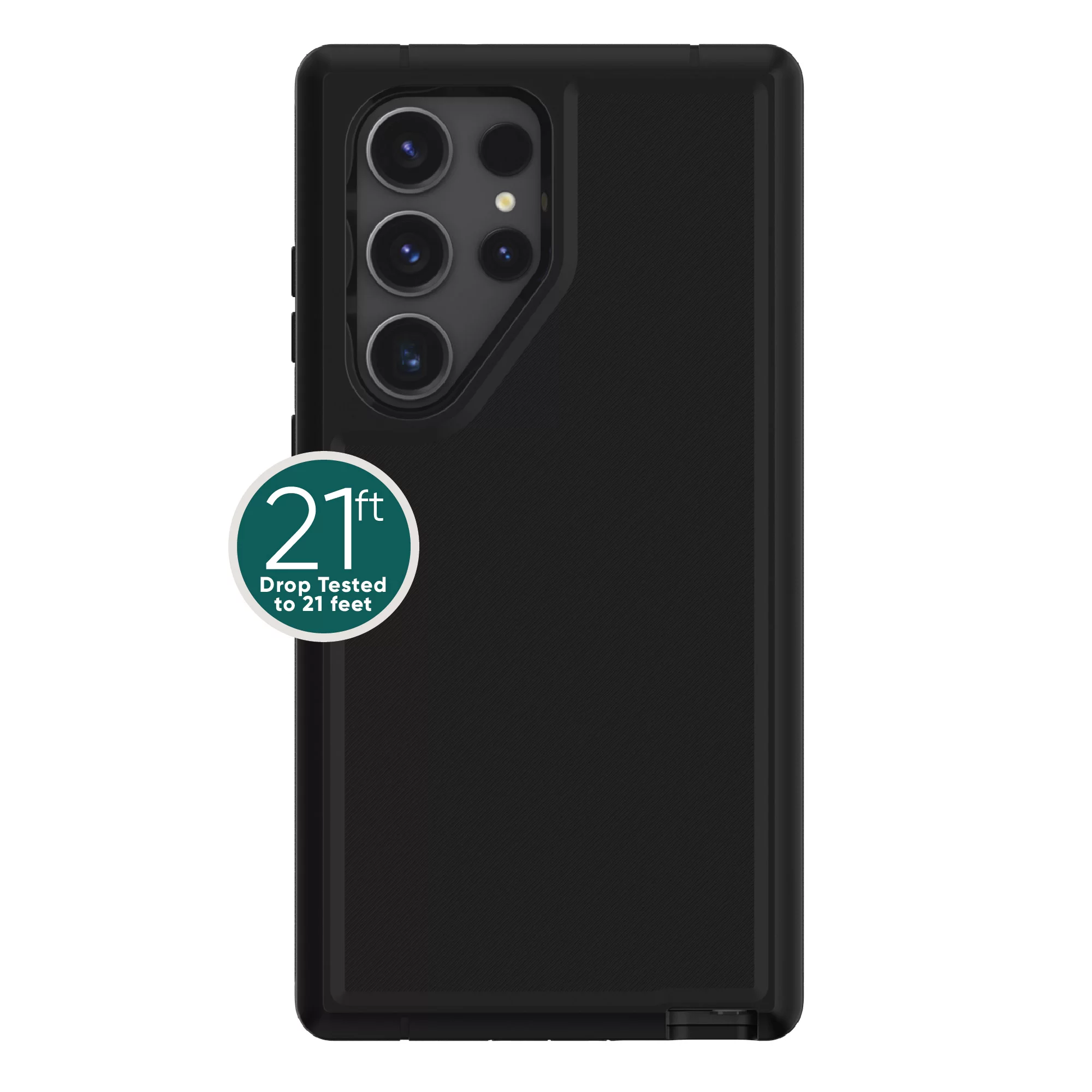 onn. Rugged Phone Case with Holster for Samsung Galaxy S23 Ultra 5G - Black