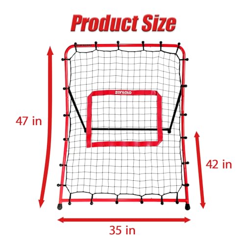Baseball Pitchback Net, Rebounder Net, Pitching Return Trainer,Three Angles Without Adjusting, Perfect for Solo Playing Catch