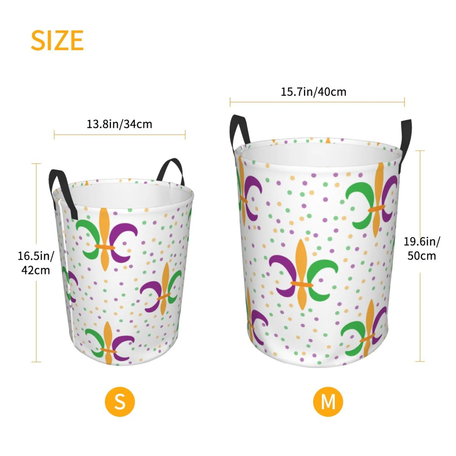 Fotbe Laundry Hamper With Durable Leather Laundry Basket Mardi Gras Carnival1 Thickened Waterproof Round Collapsible Laundry Hamper, Dirty Clothes Laundry Basket