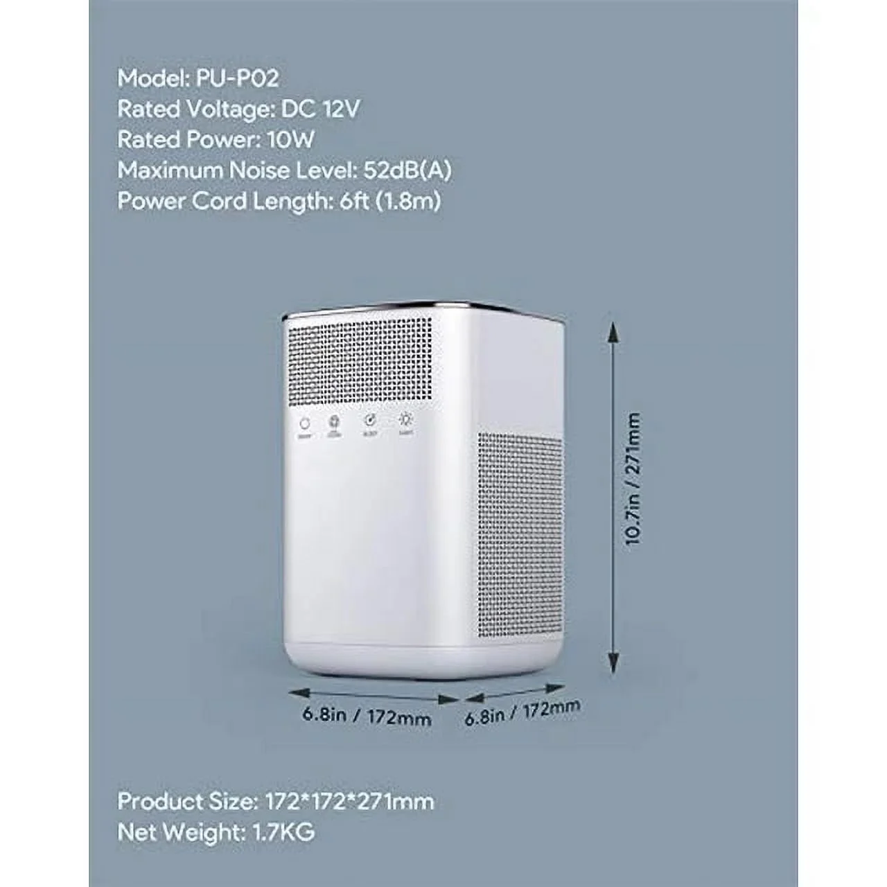 Efficient air purifier, equipped with True 3M high-efficiency air filter, activated carbon filter, touch button, ultra quiet air purifier suitable for large rooms, bedrooms, offices, and kitchens