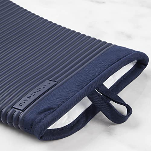 KITCHENAID Ribbed Soft Silicone Oven Mitt 2-Pack Set, 7.5