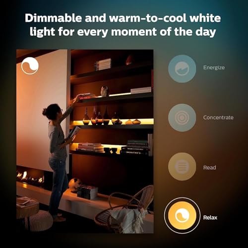 Philips Hue Bluetooth Smart Lightstrip Plus 1m/3ft Extension (No Plug), (Voice Compatible with Amazon Alexa, Apple Homekit and Google Home), White