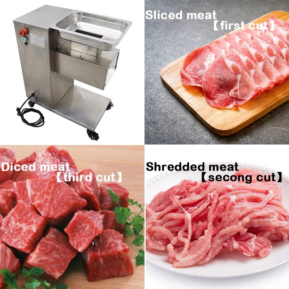 PreAsion Stainless Commercial Meat Slicer with 8mm Blade Electric Meat Slicer Cutting 110V