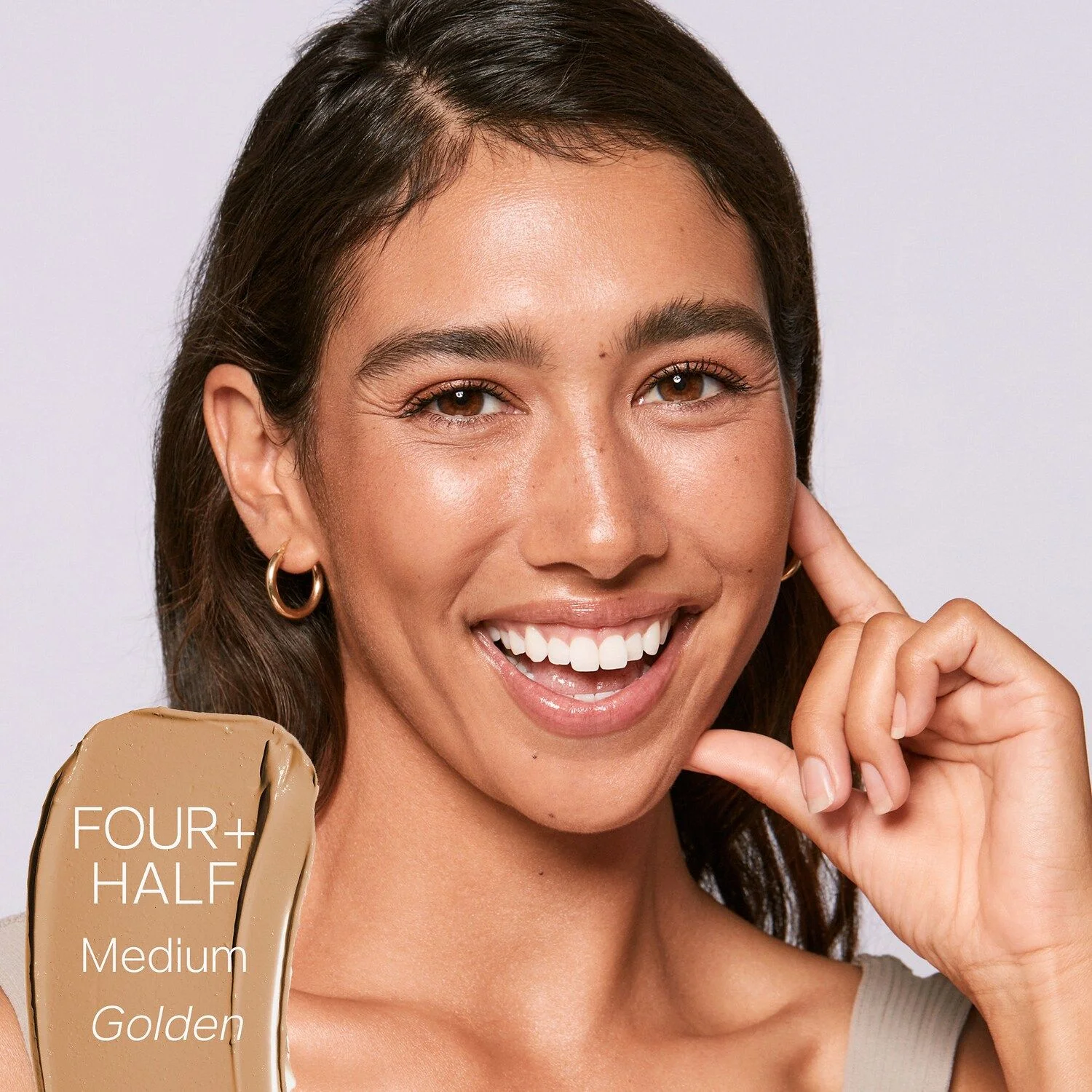 Saie Slip Tint – Lightweight Tinted Moisturizer with Mineral Zinc SPF 35 and Hyaluronic Acid - Four + Half - for medium skintones with golden undertones - 1.3 oz/40 mL