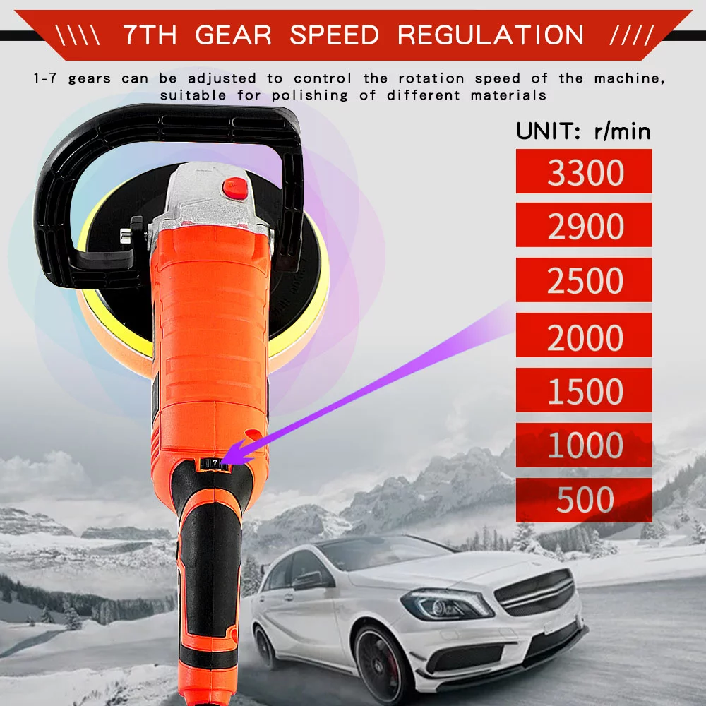 Buffer Polisher for Car Detailing, 1580W Variable Speed Car Polisher,7-Inch, Dual Action Random Orbital, Detachable Handle Car Waxing Cleaning Kit Perfect for Car/Boat/Home Appliance