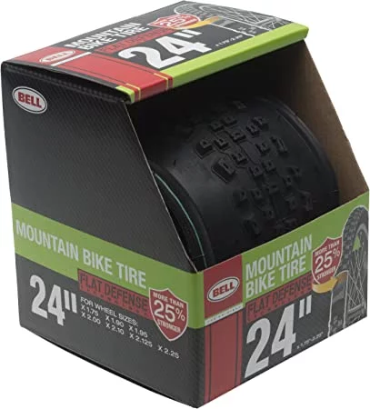 Bell Flat Defense Mountain Bike Tire, 24" 1.75-2.25", Black