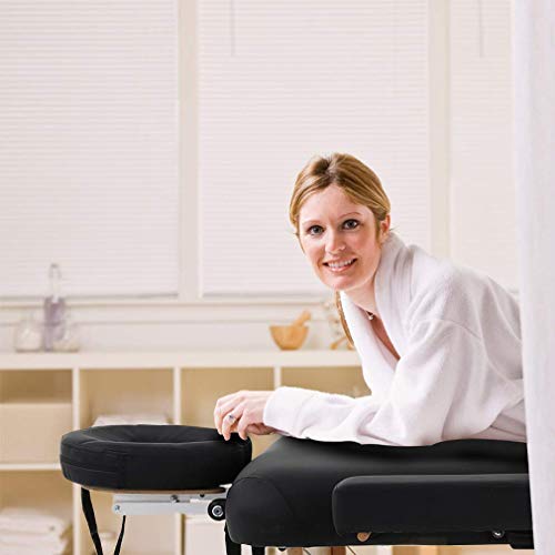 BestMassage Massage Bed Portable Massage Table 28 inche Wide Lash Bed Heigh Adjustable 2 Folding PU Leather with Towel Hanger Oil Pouch Half Bolster Round Bolster Non-Woven Bag