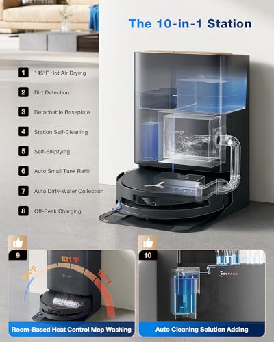 ECOVACS DEEBOT X9 PRO Omni Robot Vacuum and Mop, Blast™ 16,600Pa Suction, OZMO Roller Instant Self-Washing Mopping, ZeroTangle™ 3.0, Triple Lift System, AI Smart Navigation, Hands-Free Omni Station