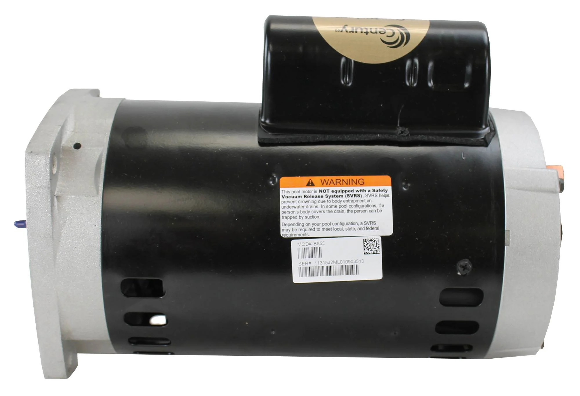 A.O. Smith Century B855 Up Rated 2.0 HP 3450 RPM Single Speed Pool Pump Motor