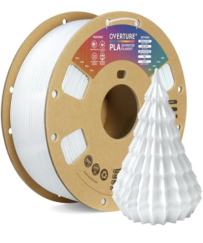 OVERTURE PLA Filament 1.75mm PLA 3D Printer Filament, 2kg Cardboard Spool (4.4lbs), Dimensional Accuracy +/- 0.02mm, Fit Most FDM Printer (Black 2-Pack)