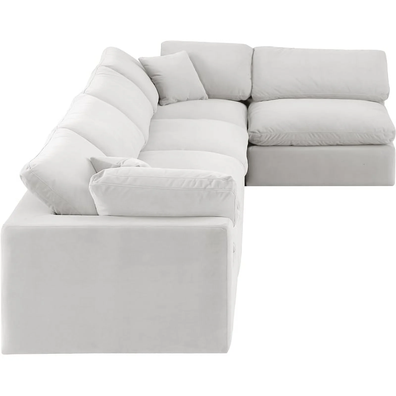 Meridian Furniture Comfy Cream Velvet Modular Sectional