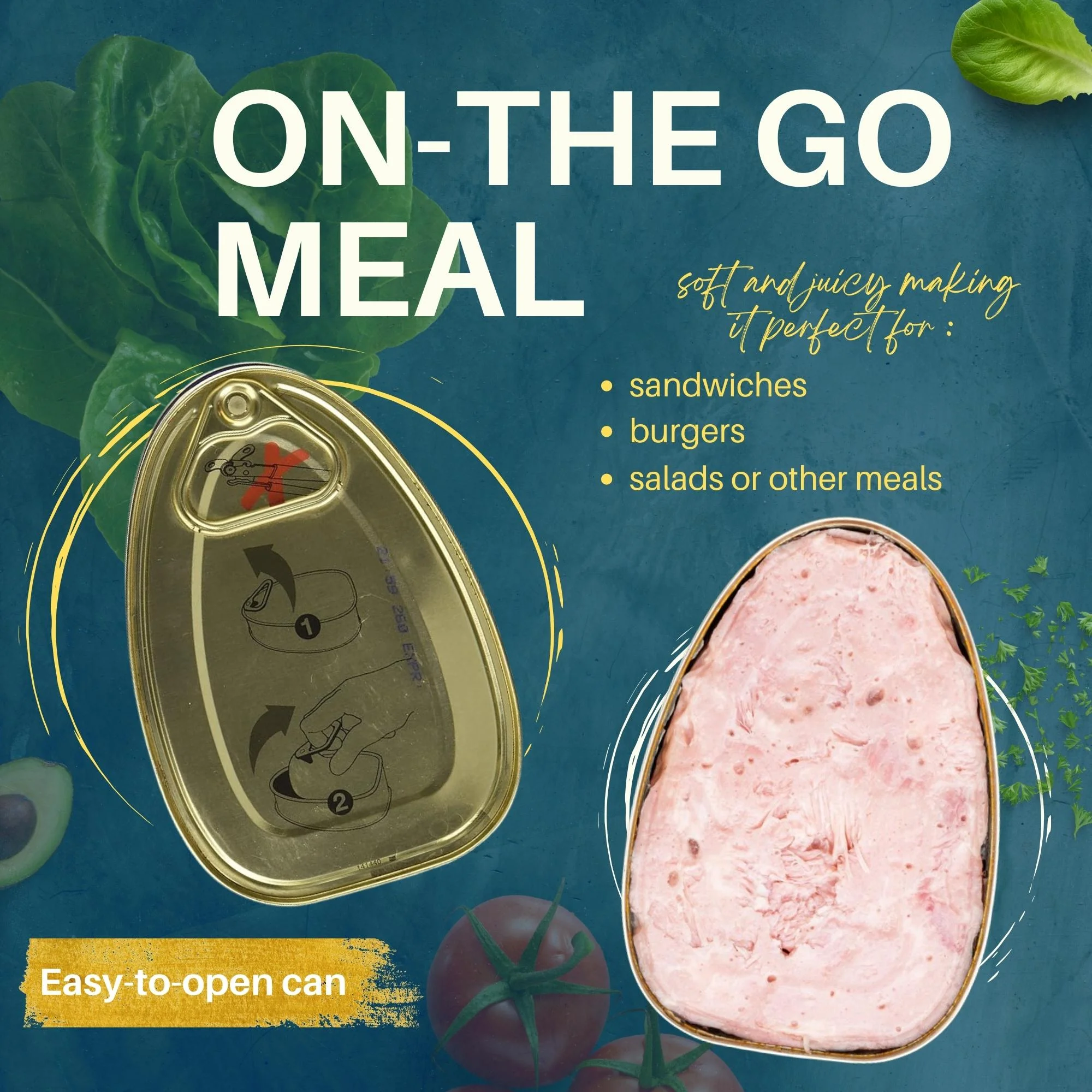 A1U Premium Canned Ham,  Easy Open Can Fully Cooked Ready to Eat Camping Picnic Meal Christmas Thanksgiving Party Breakfast Lunch Dinner Snack Premade Main Dish Salad Sandwich Burgers, 4 ct. (16 oz)