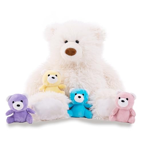 Shark Stuffed Animal, Mommy Stuffed Shark with Babies Set, Plush Shark Stuffed Animal with Baby Sharks Inside Gifts for Kids, Boys on Christmas, Birthday 26in