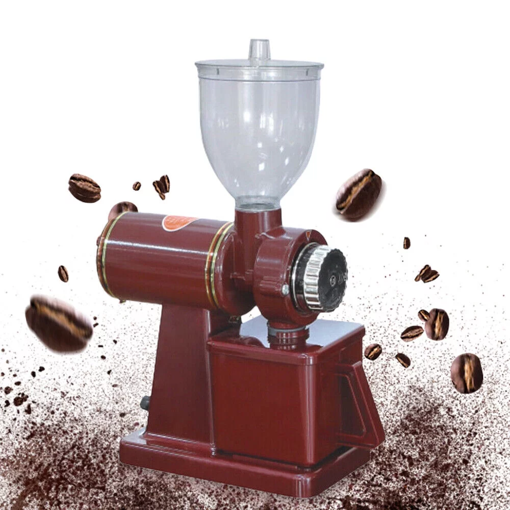 Fichiouy Electric Burr Coffee Grinder Milling Espresso Bean Grinding Commercial Red 110v 150g/min