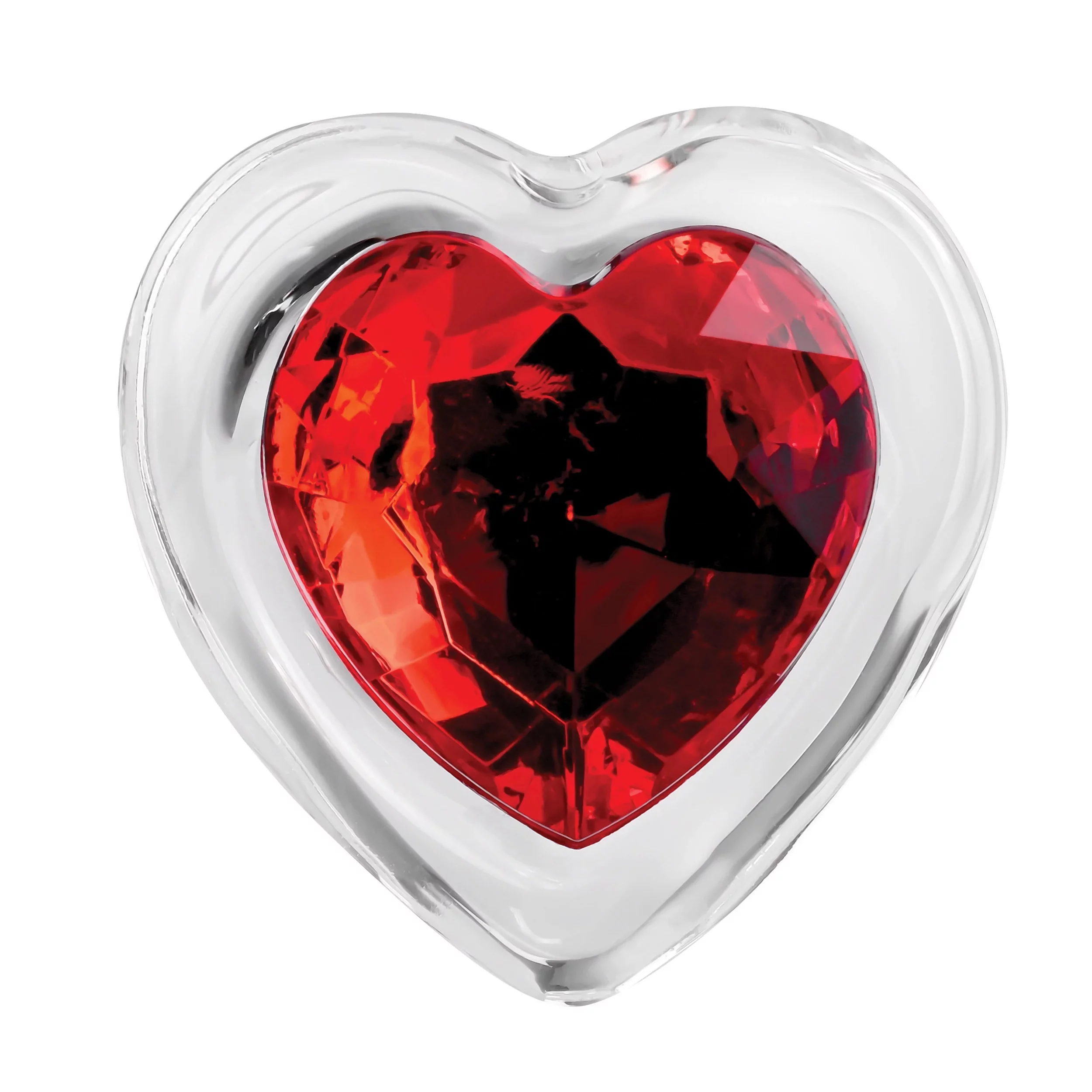 Evolved Novelties Red Heart Gem Glass Plug - Small