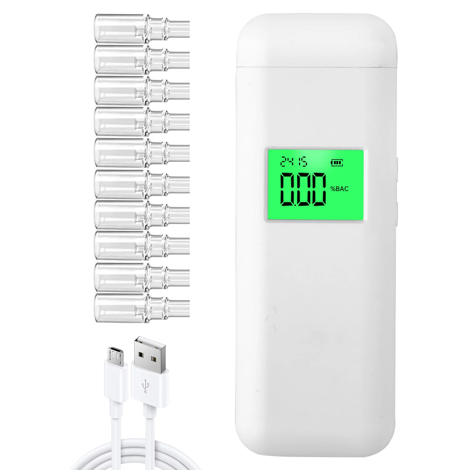 Anself Automatic Tester Type-C Tester LCD Display Portable Rechargeable Breathalyzer Test Tools