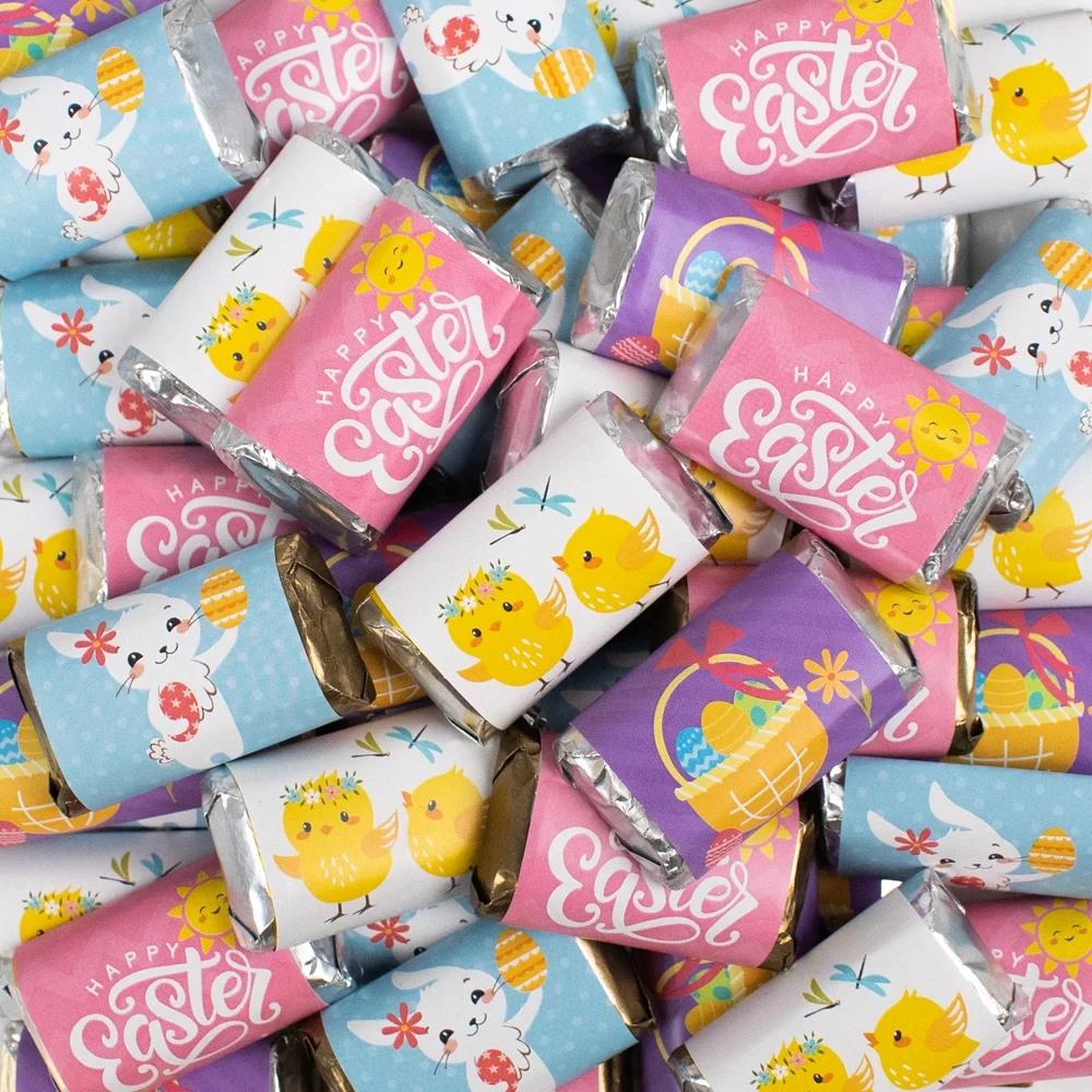 164 Pcs Easter Candy Favors Miniatures Chocolate - No Assembly Required - Bunny, Eggs & Chicks